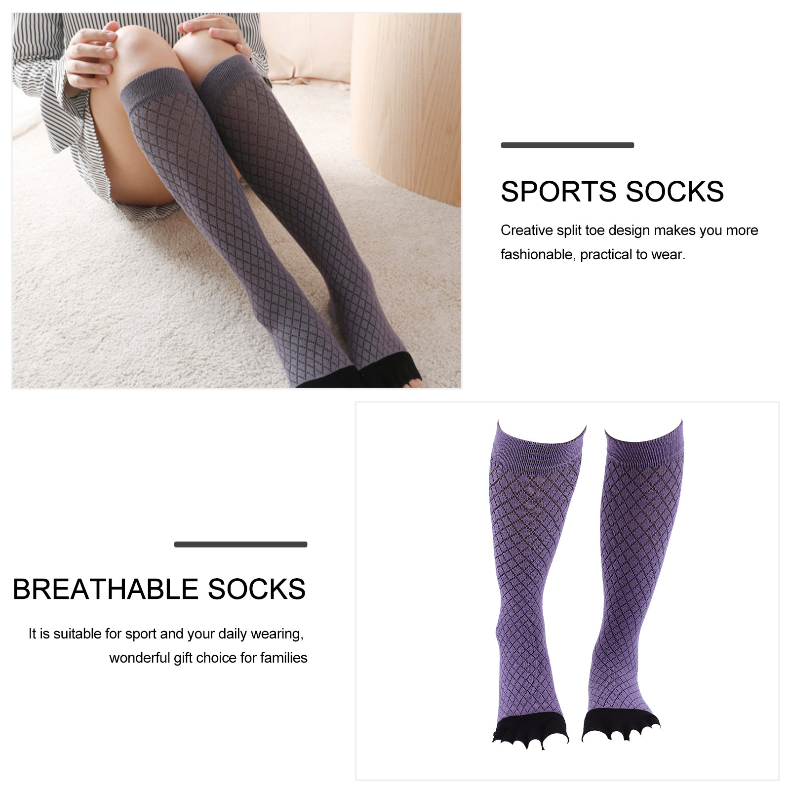 1Pair Creative Split Toe Cotto - огляд і ціна Toe Sock Split